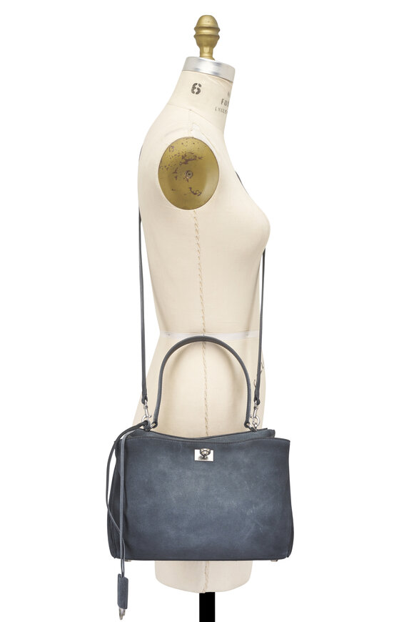 Balenciaga Small Rodeo Storm Gray Suede Top Handle Bag - view 7