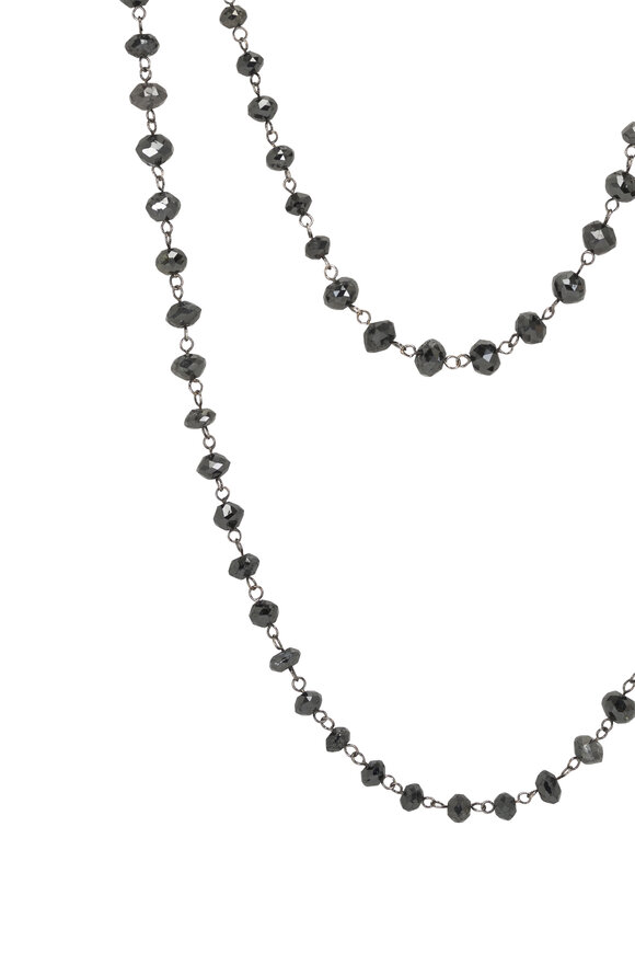 Kai Linz - White Gold Black Diamond Bead Necklace