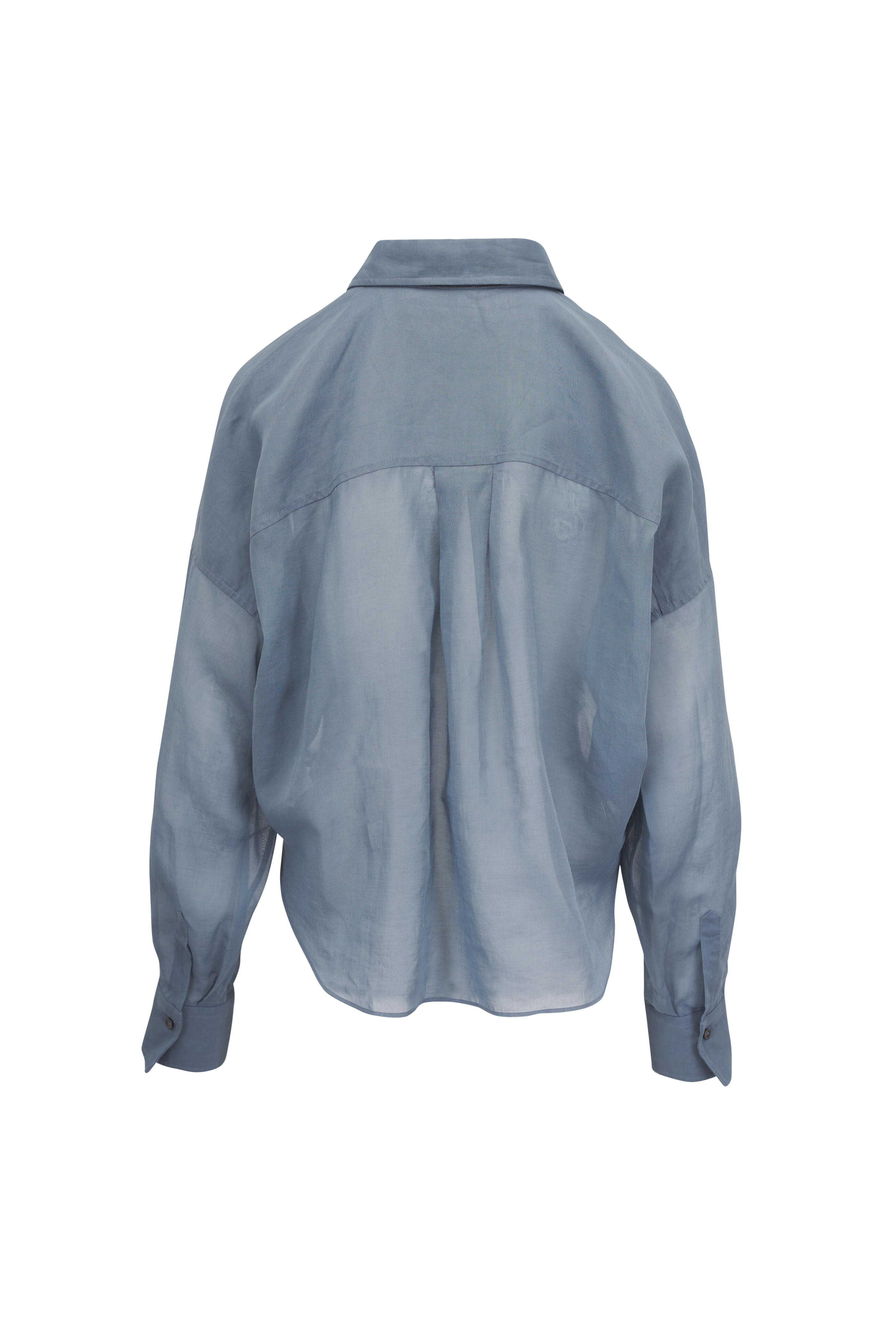 Brunello Cucinelli - Blue Cotton Organza Shirt