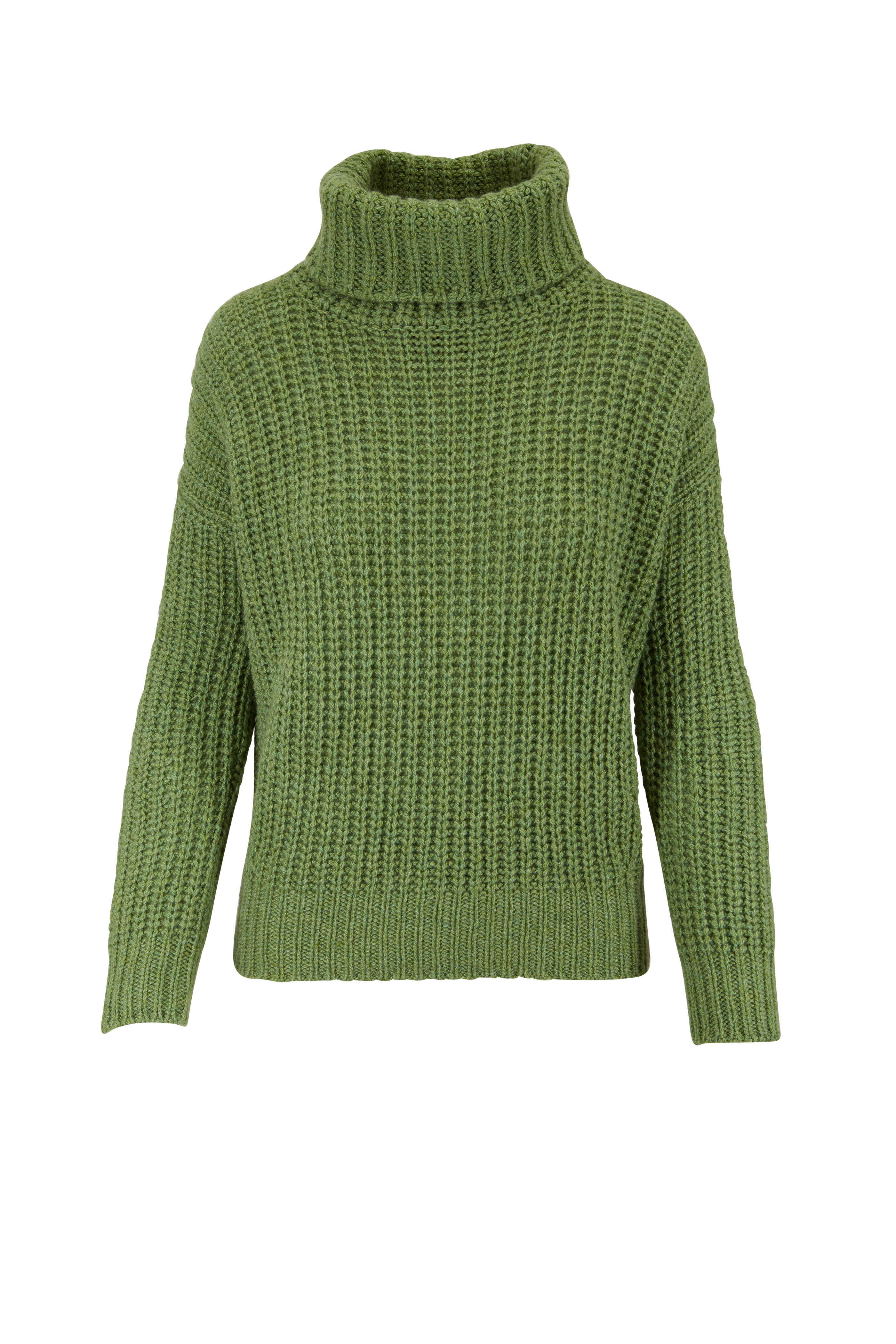 Loro Piana グリーントップス Loro Piana - Davenport Green Cashmere Turtleneck Sweater