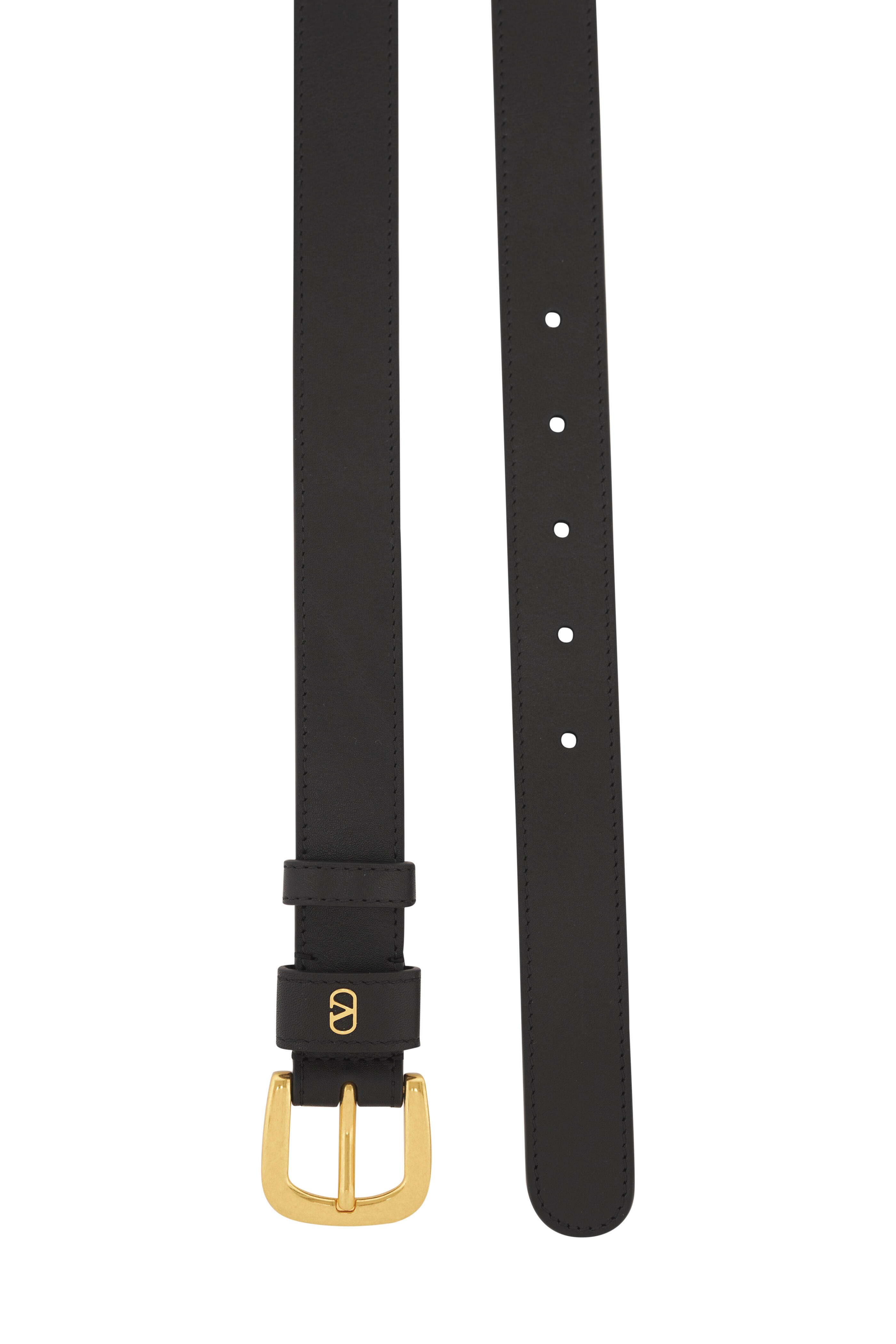 Valentino Garavani - Black Leather VLogo Belt | Mitchell Stores