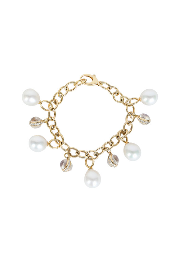 Assael - 18K Gold Pearl & Diamond & Moonstone Bracelet