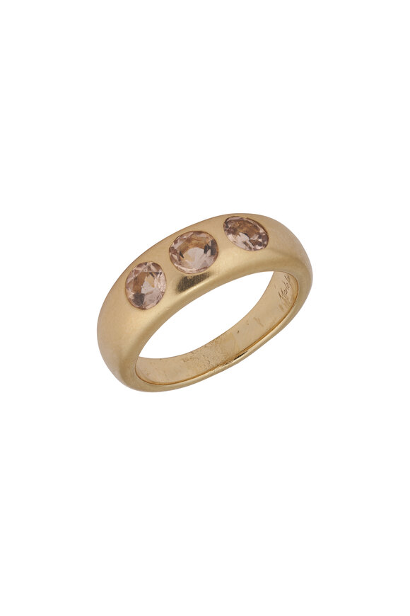 Marlo Laz Gemma Morganite Three Stone Ring - view 1