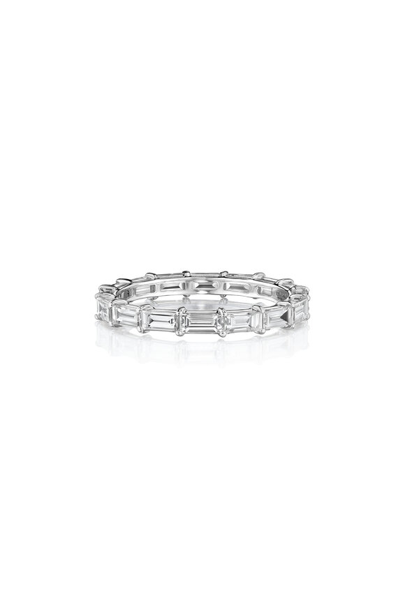 Nam Cho 18k White Gold Diamond Baguette Eternity Band - view 1