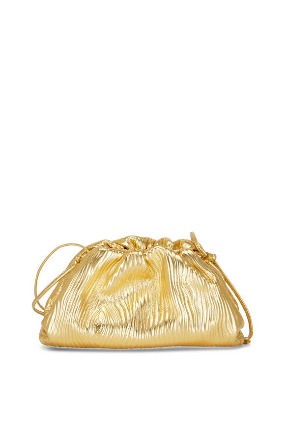 Bottega Veneta - The Pouch Gold Metallic Leather Small Crossbody