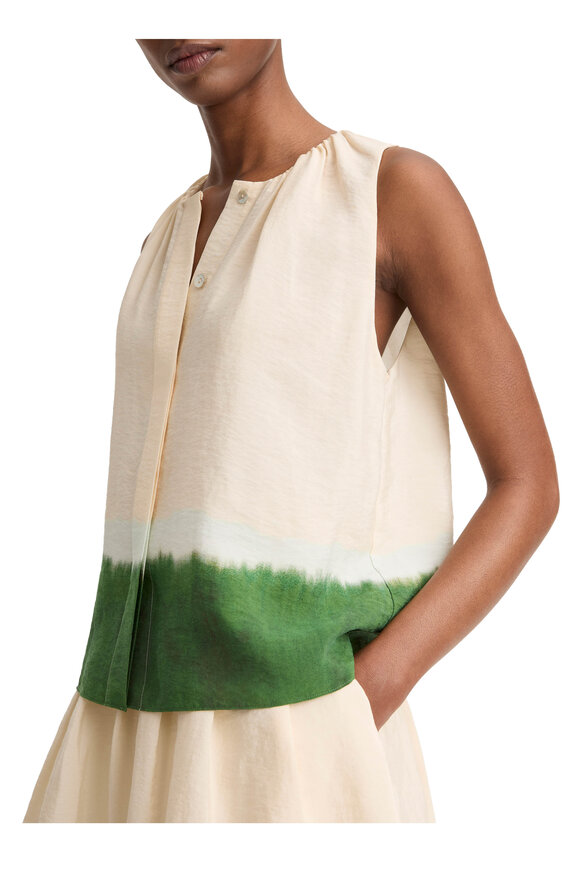 Vince Porcelain & Herba Dip-Dye A-Line Top - view 4