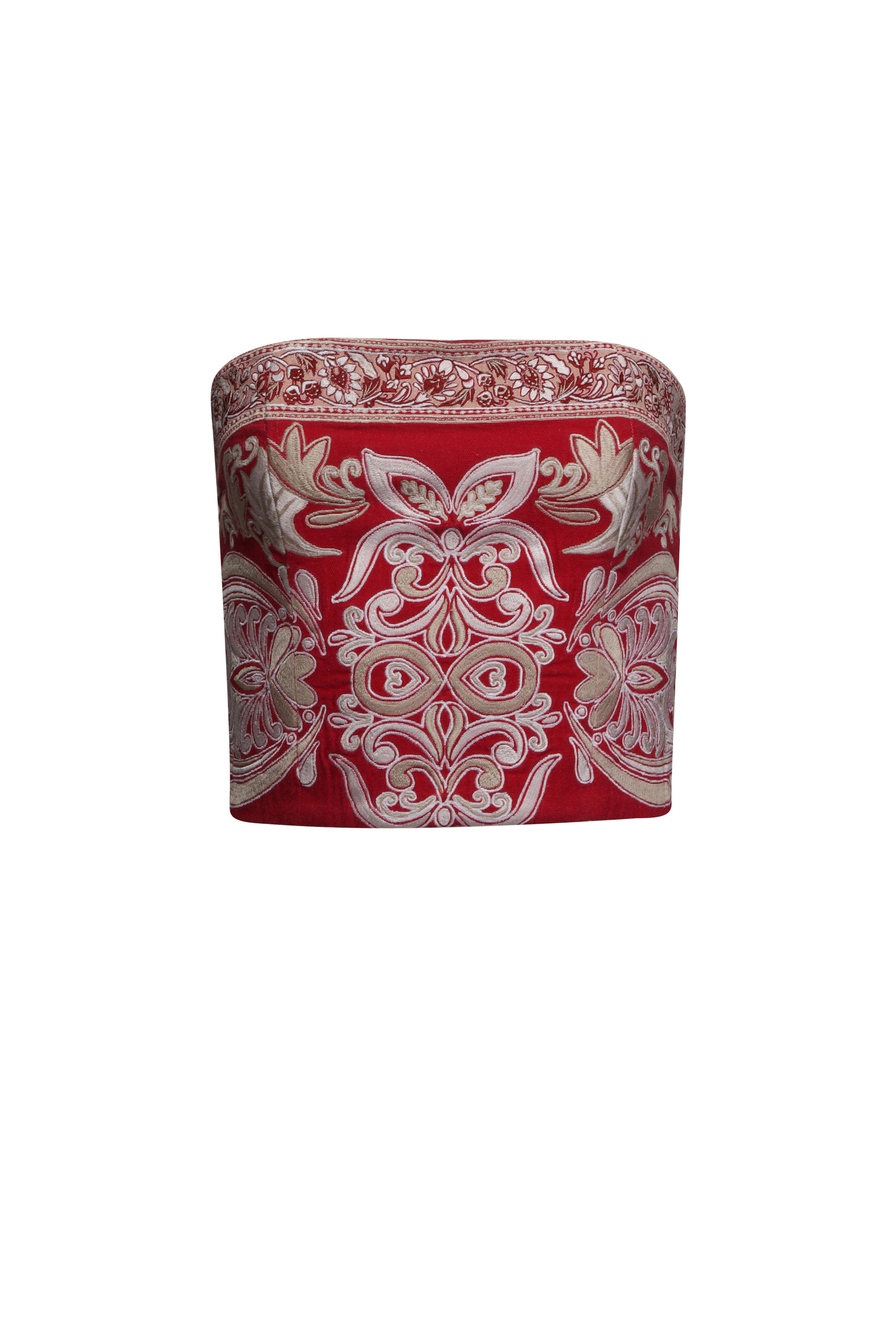 Alice & Olivia - Cece Serenade Dark Cherry Embroidered Top