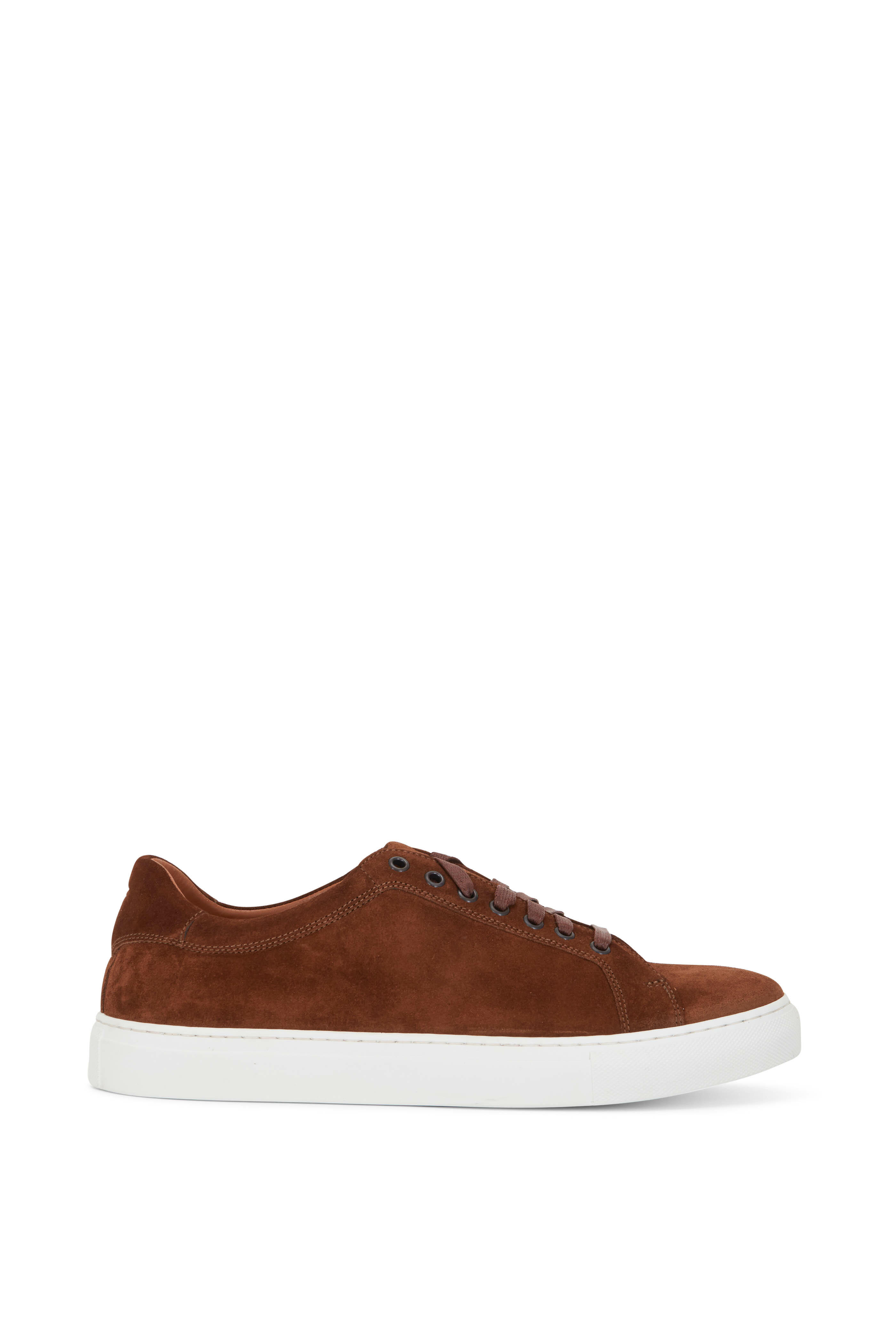 Trask Rigby Dark Brown Suede Low Top Sneaker Mitchell Stores