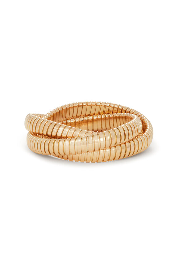 Sidney Garber 18k Yellow Gold 3 Band Rolling Bracelet