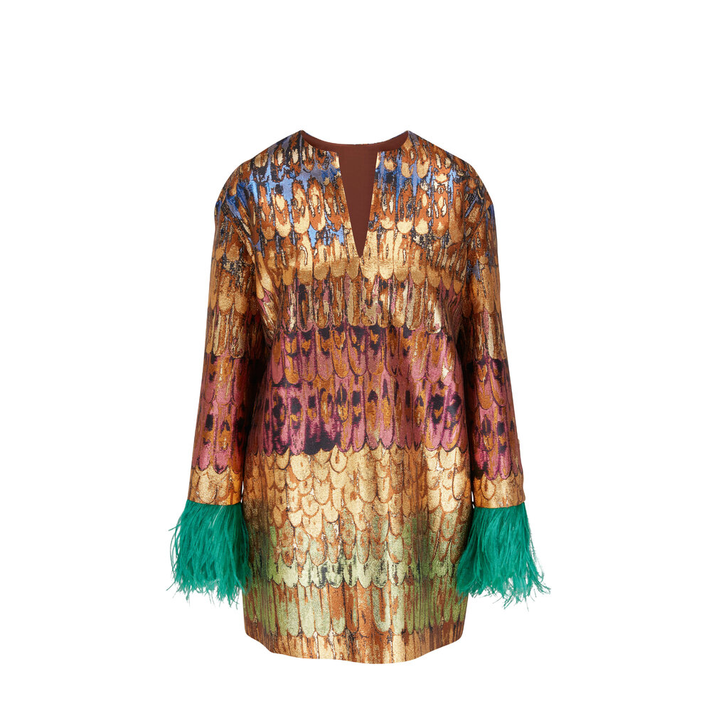 Valentino - Golden Wings Multicolor Brocade Kaftan Dress