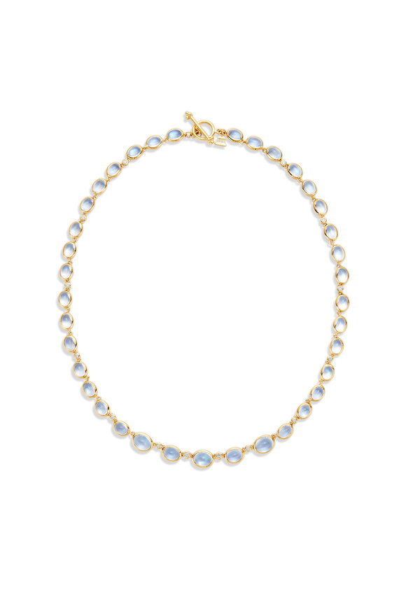 Temple St. Clair - 18K Yellow Gold Blue Moonstone & Diamond Necklace