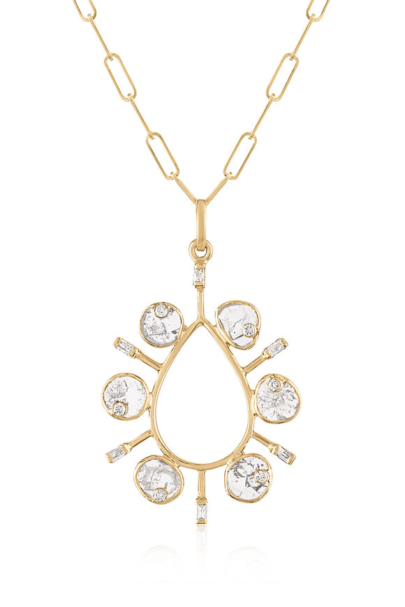 Loriann - Diamond Slice Pendant Necklace