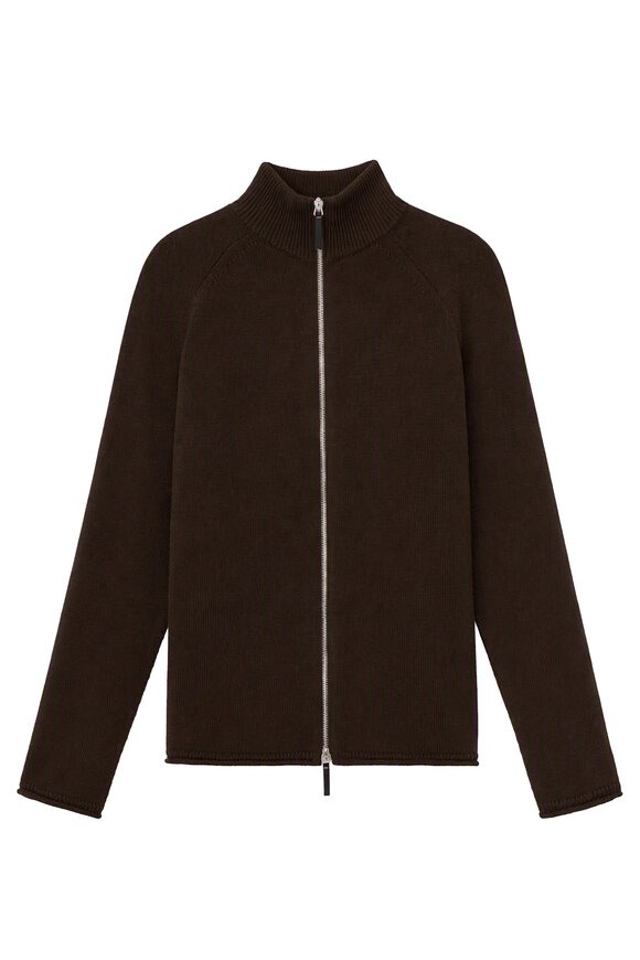 Lafayette 148 New York Truffle Cashmere Zip Front Cardigan - view 1