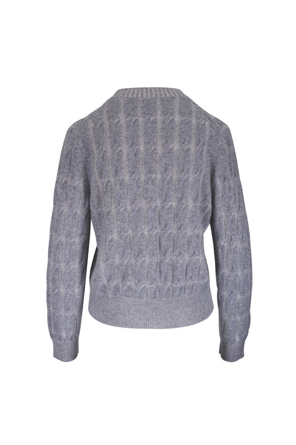 Kinross Granite Plaited Cable Crewneck Sweater - view 3