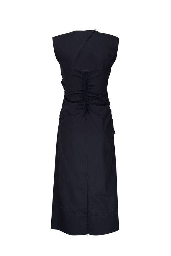 Dorothee Schumacher - Draped Sophistication Dark Navy Midi Dress