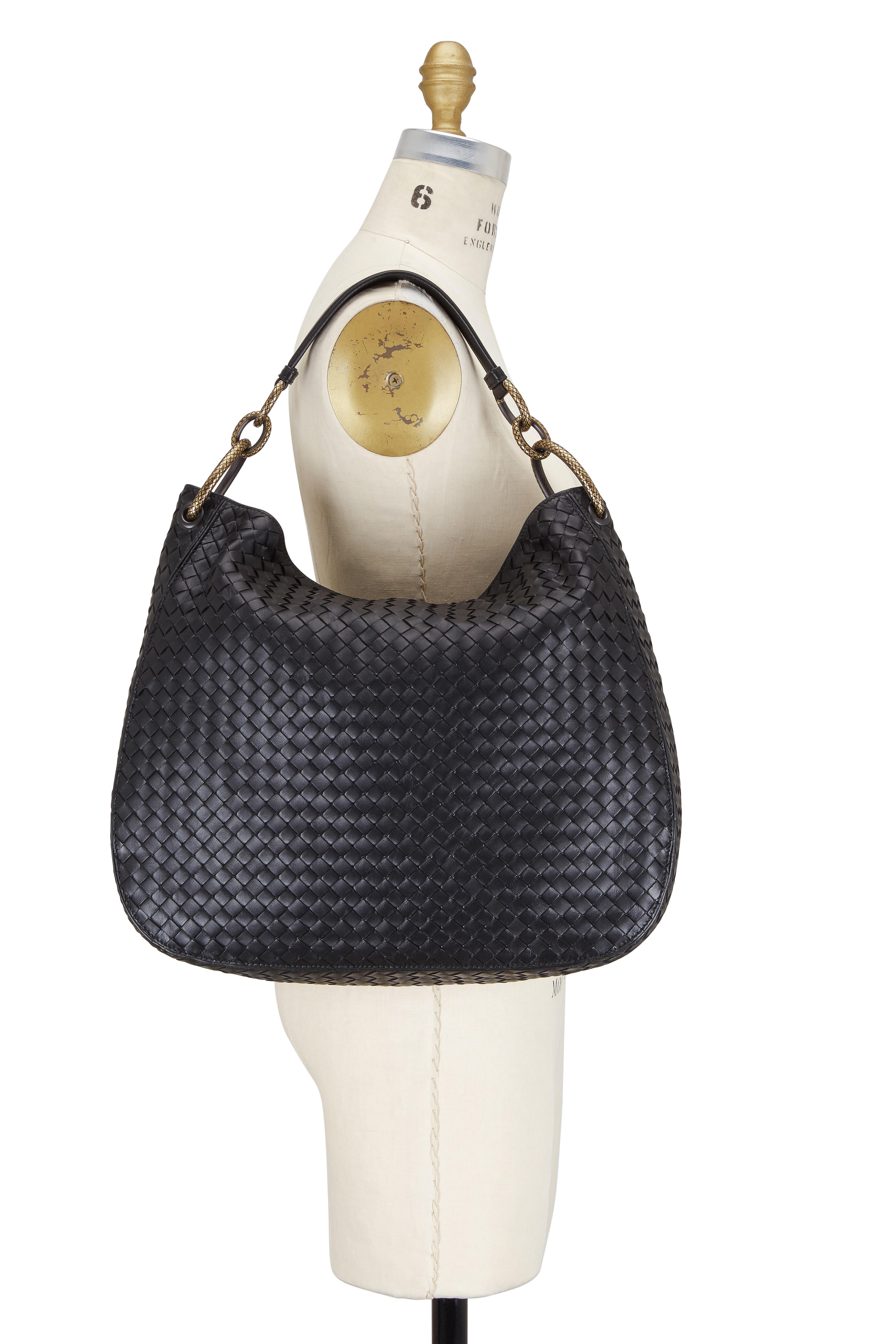 Bottega Veneta - Black Intrecciato Links Hobo Bag