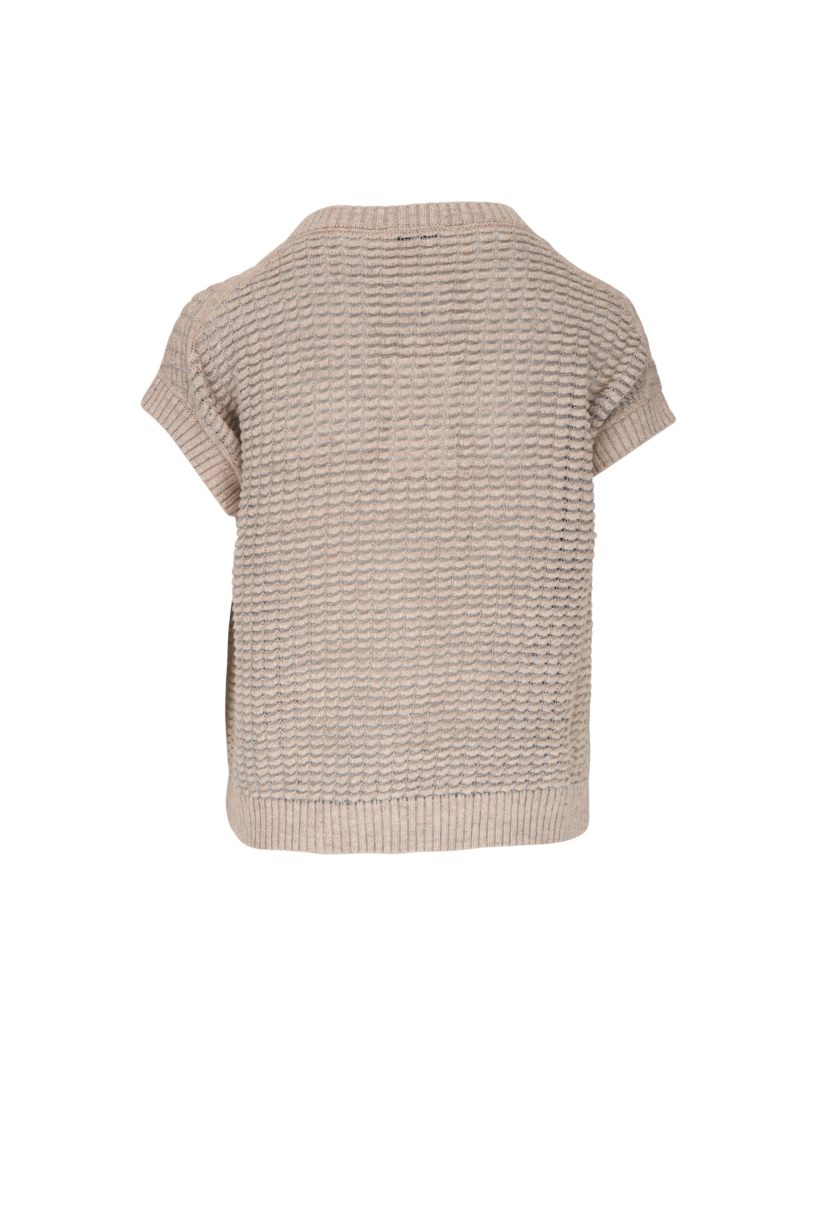 Lafayette 148 New York - Textured Stitch Smoked Taupe Multi Sweater