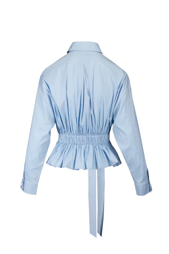 Edeline Lee Lola Celadon Cinched Bow Tie Shirt - view 2