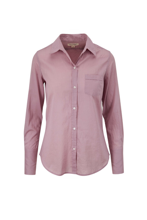 Nili Lotan - Libby Lilac Cotton Button Down Shirt