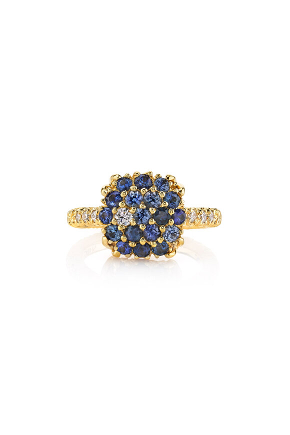 Aaron Henry Blue Sapphire Diamond Ring - view 1