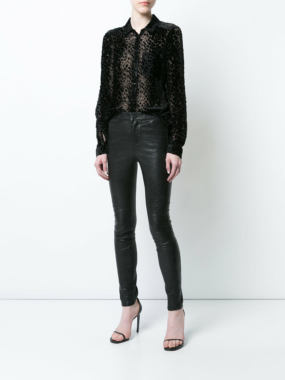 Paige - Hoxton Black Stretch Leather Skinny Pant
