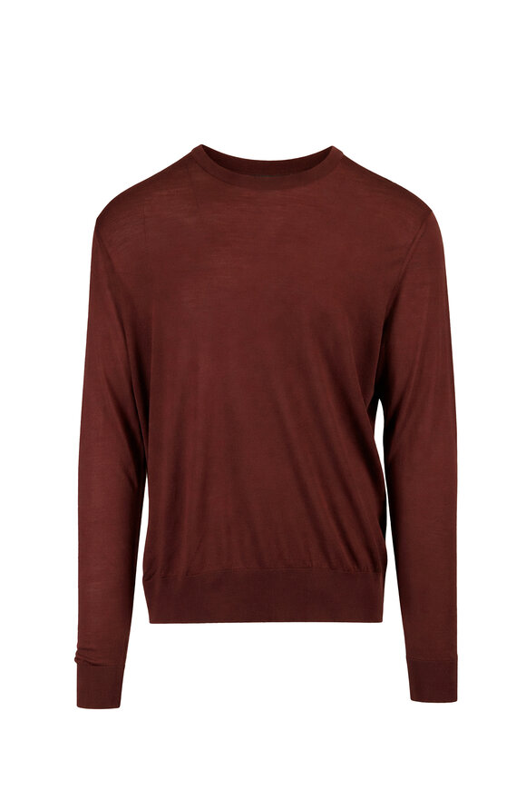 Kiton Burgundy Wool Crewneck Sweater - view 1