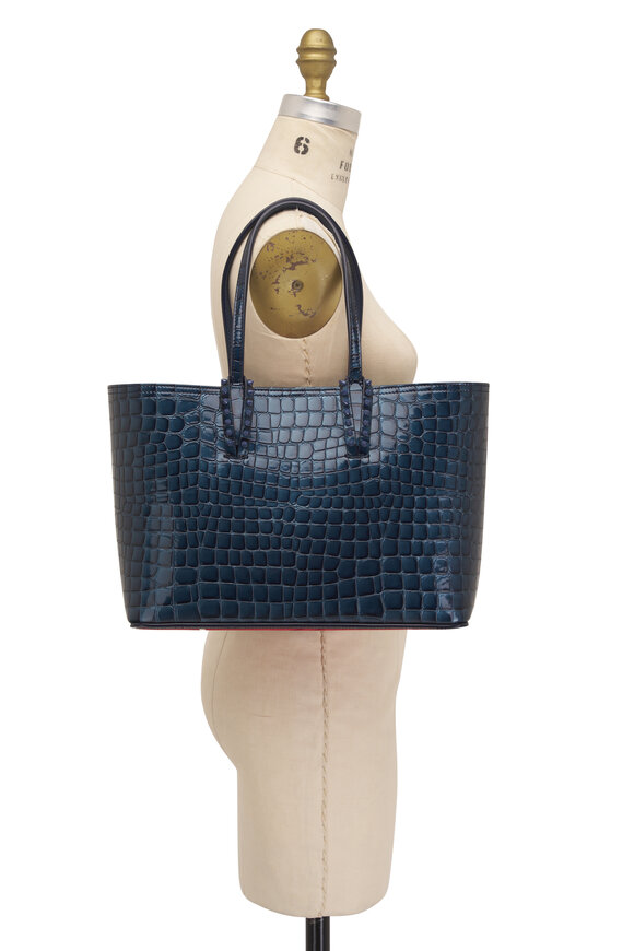 Christian Louboutin - Cabara Denim Blue Embossed Leather Tote