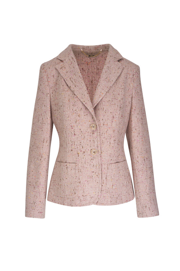 Kiton Light Pink Cashmere Donegal Two Button Jacket 