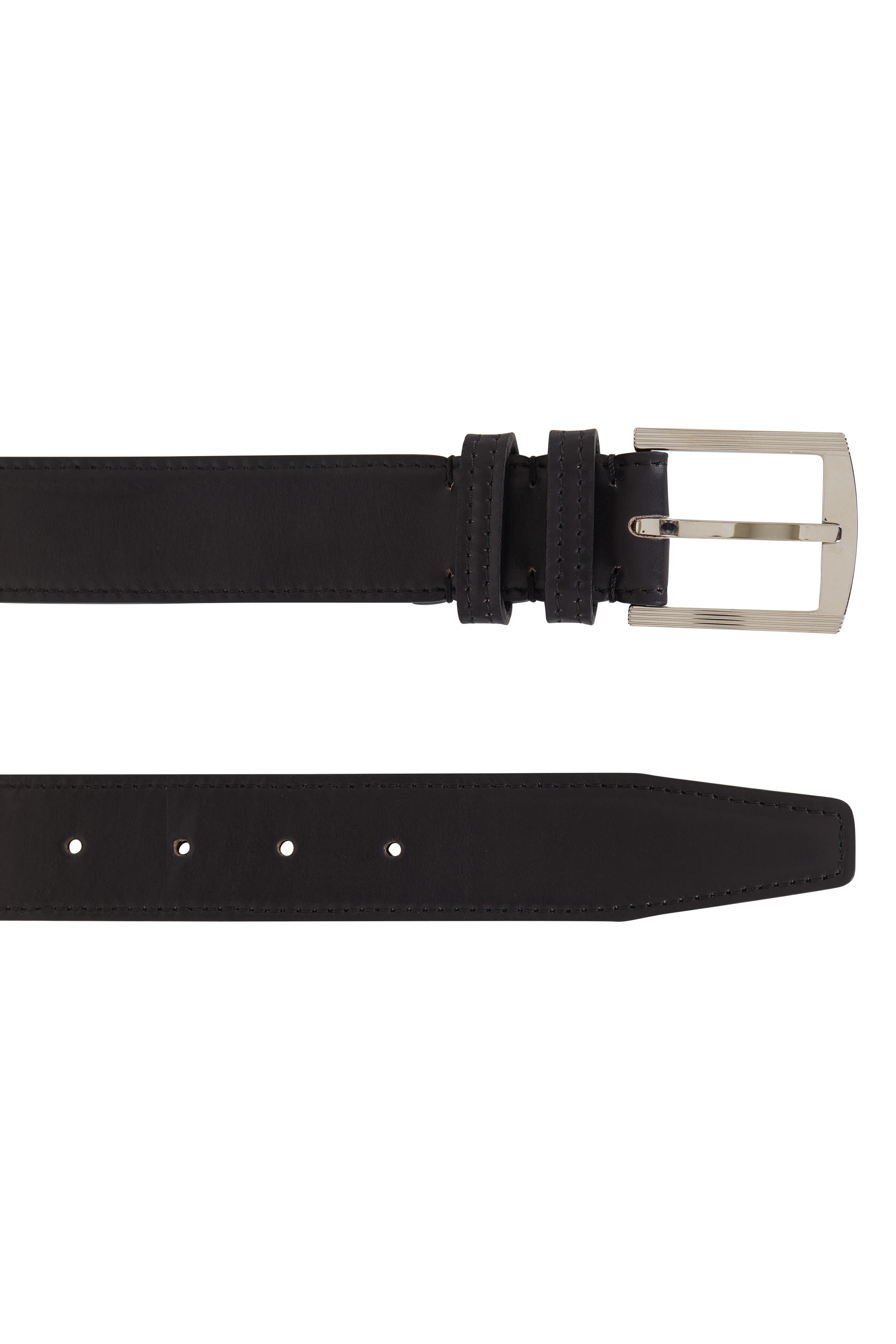 Kiton - Black Leather Belt | Mitchell Stores
