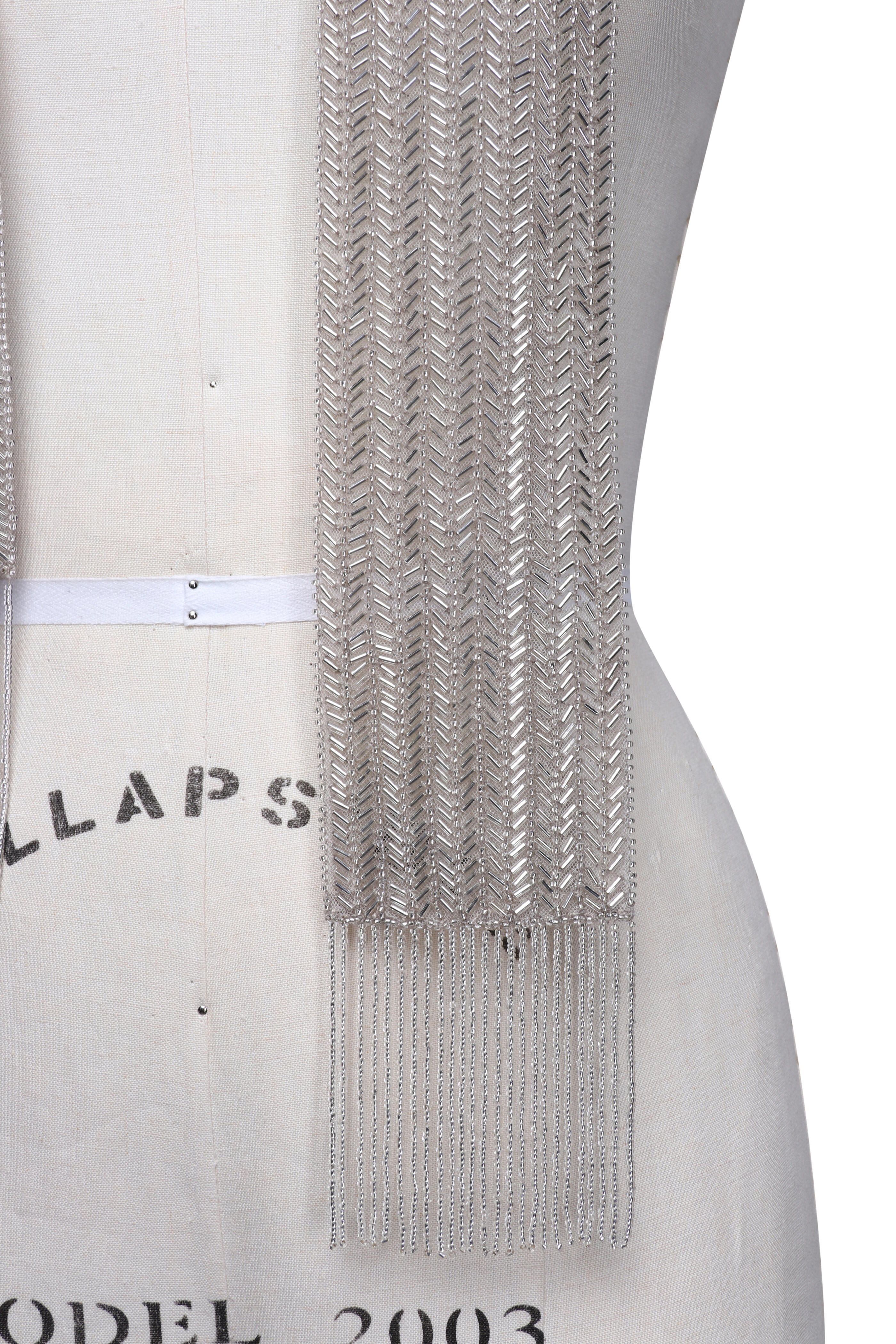 Ralph Lauren - Silver Georgette Beaded Scarf