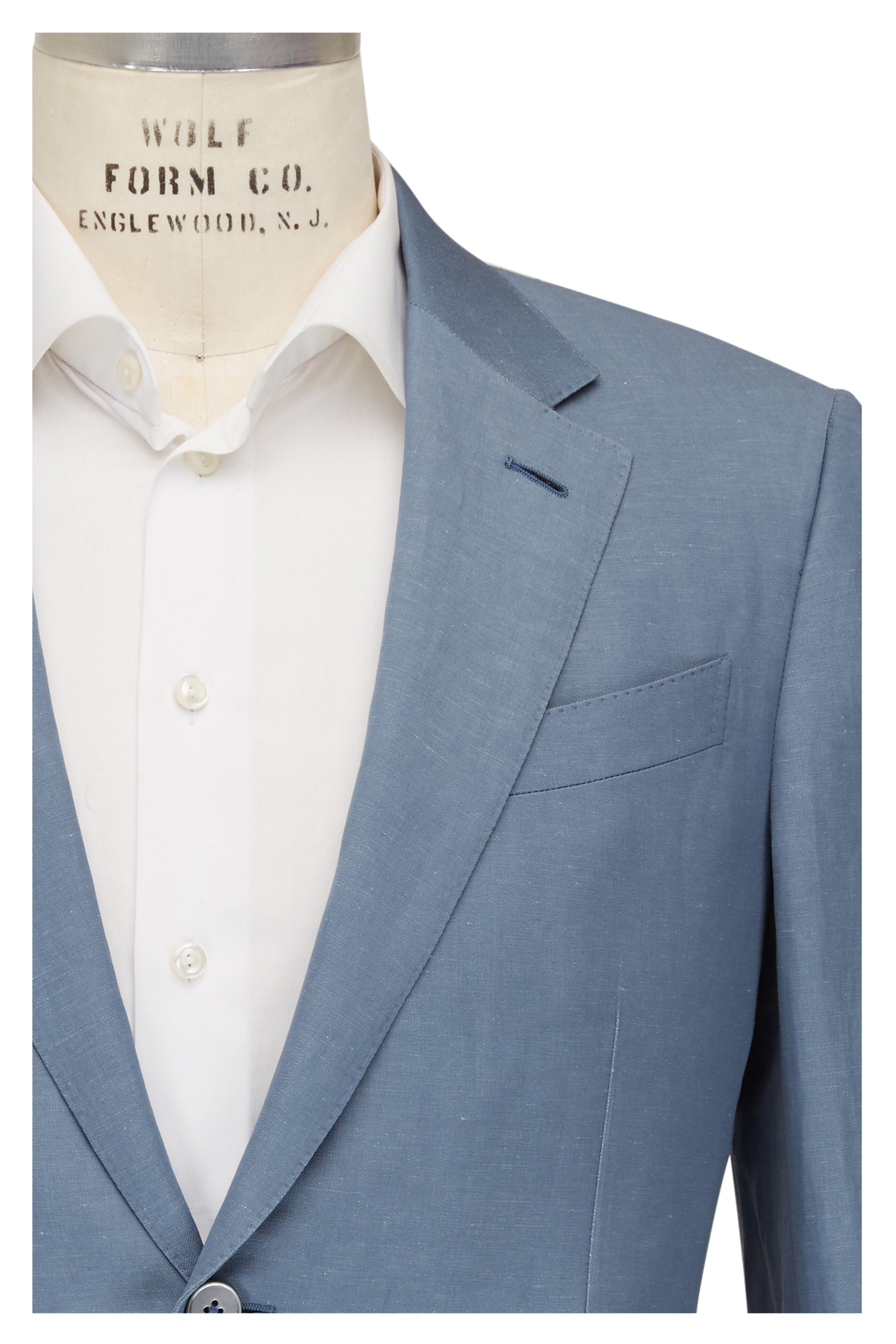 Zegna - Light Blue Wool & Linen Suit