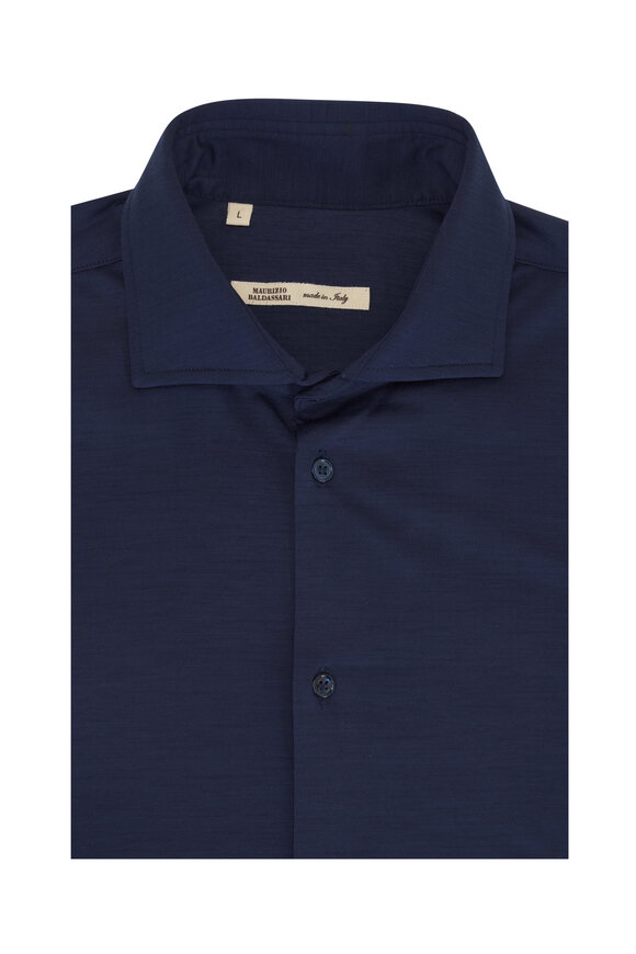 Kiton - Blue Zip Polo | Mitchell Stores