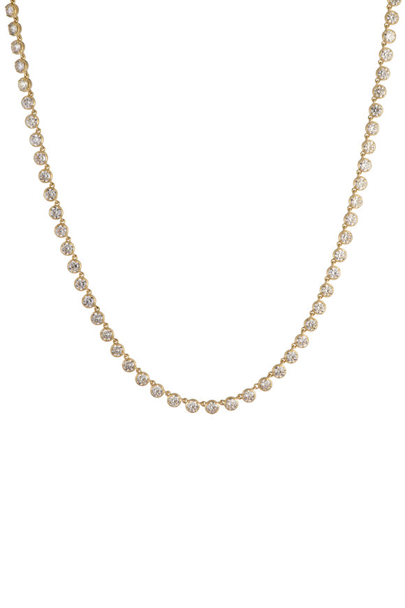 Sylva & Cie Round Brilliant Cut Diamond Riviera Necklace - view 2