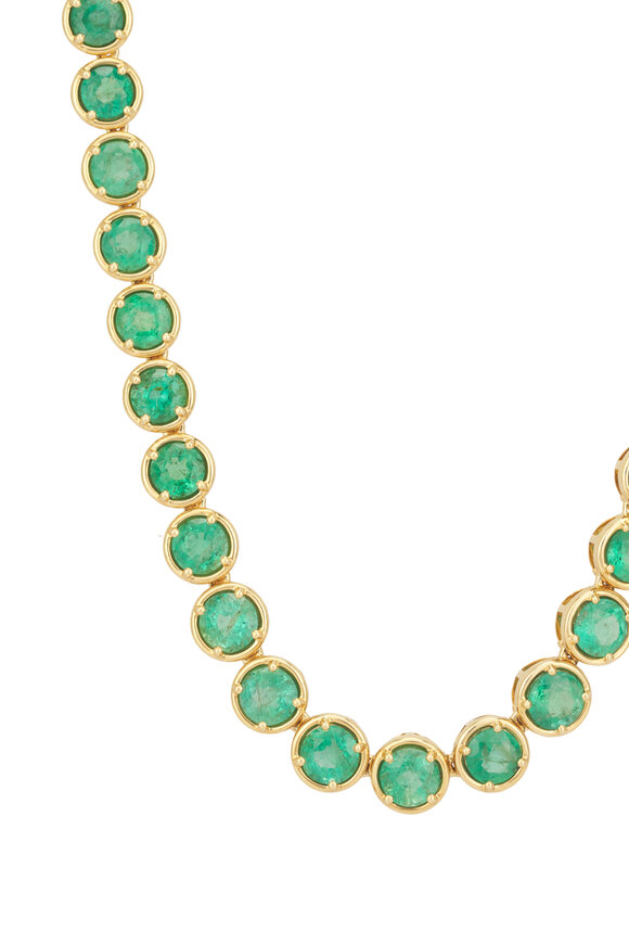 Sutra 18k Yellow Gold Emerald Necklace - view 2