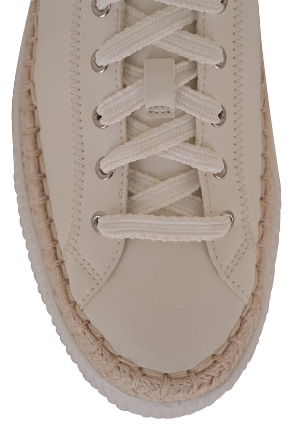 Chloé - Telma White Leather & Raffia Soft Sneaker