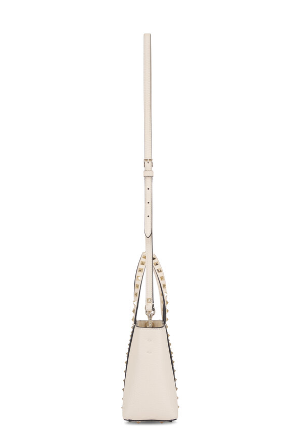 Valentino Garavani Mini Rockstud Ivory Leather Tote - view 4