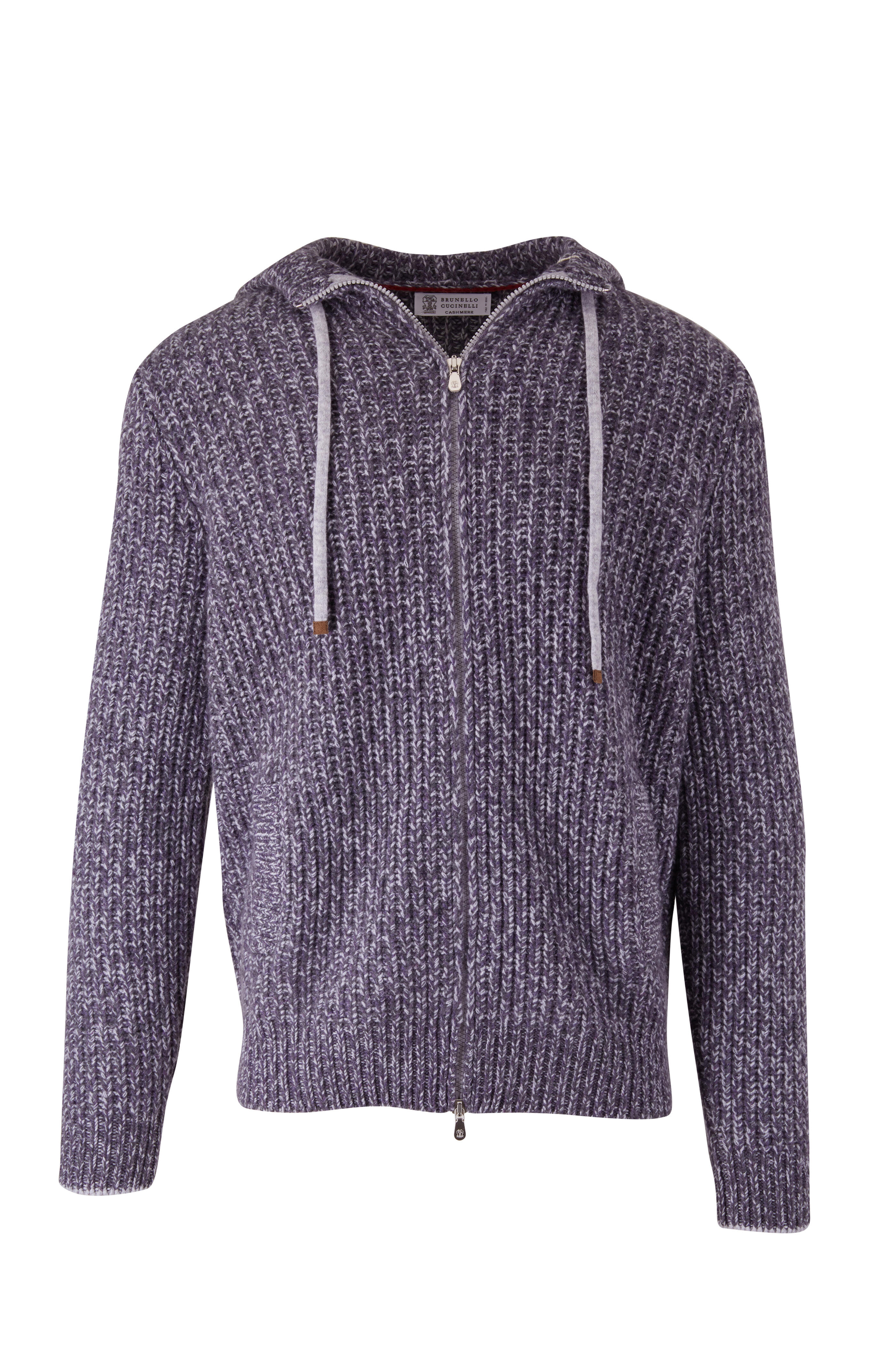 Brunello Cucinelli - Purple Cashmere Full Zip Hoodie