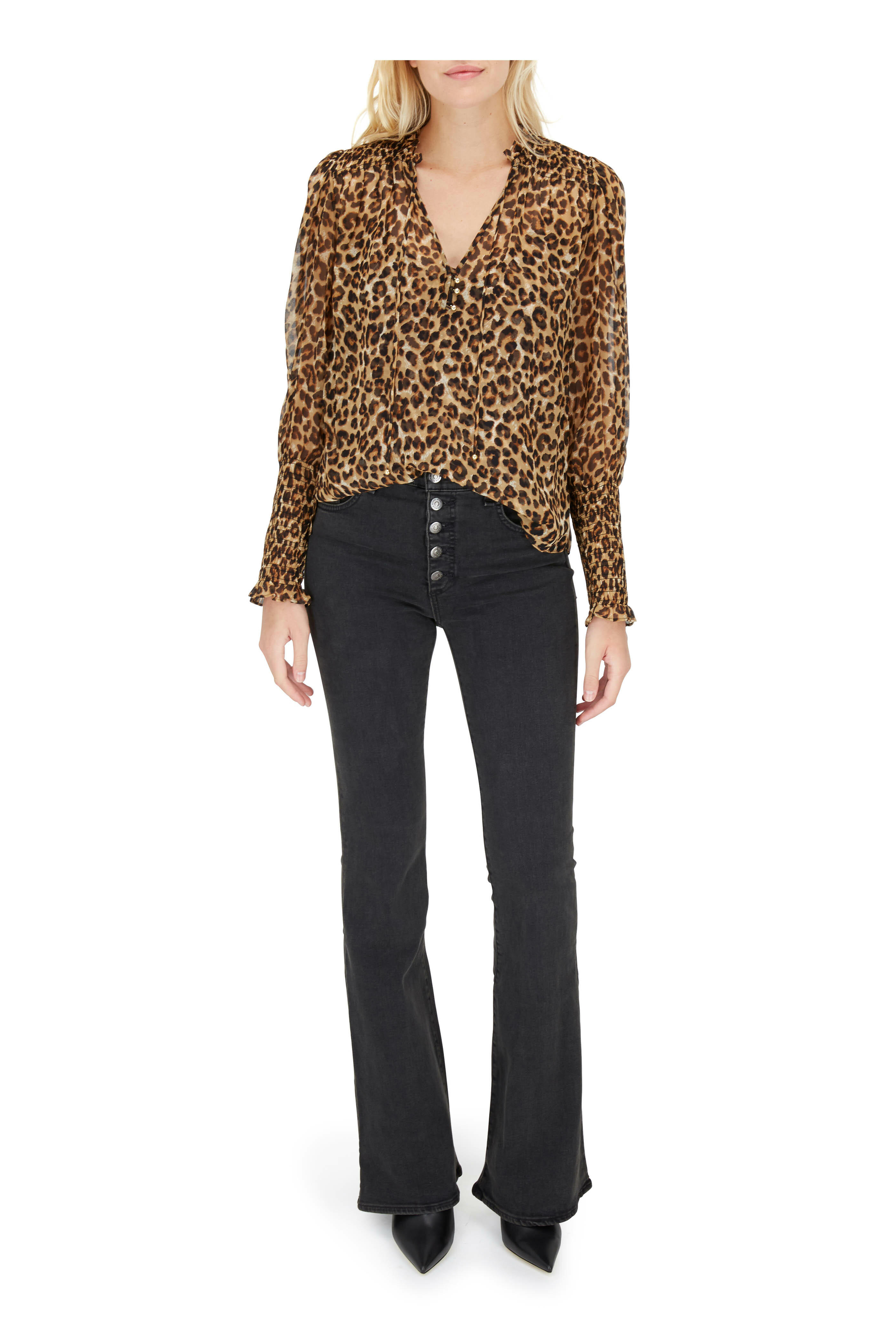 Veronica Beard - Beverly Charcoal Skinny Flare High-Rise Jean