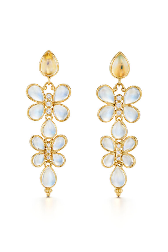 Temple St. Clair 18k Yellow Gold Luna Flutter Drop Earrings - view 1
