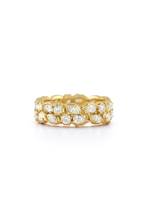 Jade Trau 18k Yellow Gold Posey Eternity Band