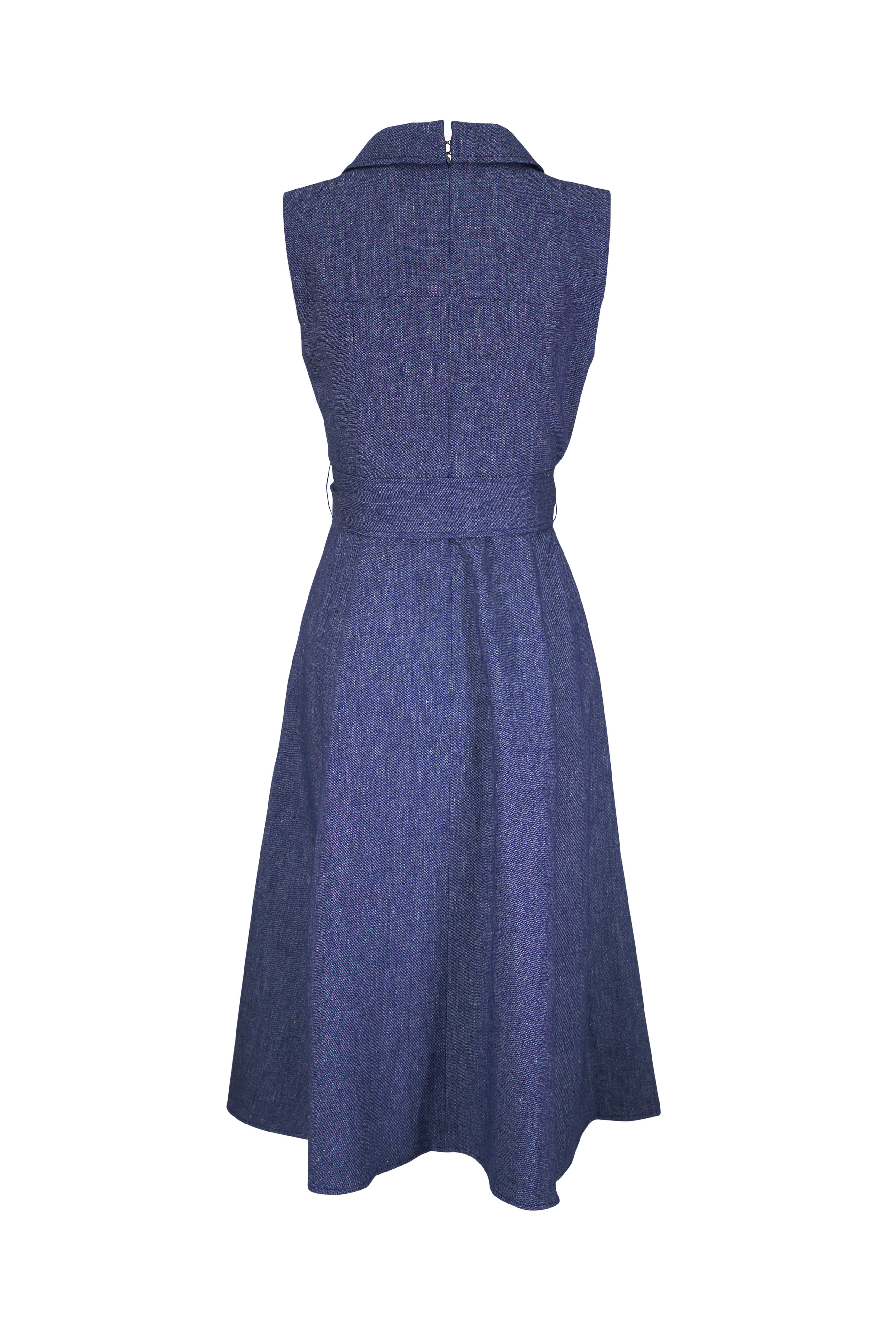 Carolina Herrera - Dark Blue Sleeveless Midi Trench Dress - view 3