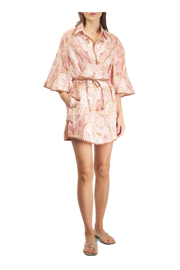 Zimmermann - Daylight Rose & Beige Tunic Mini Dress