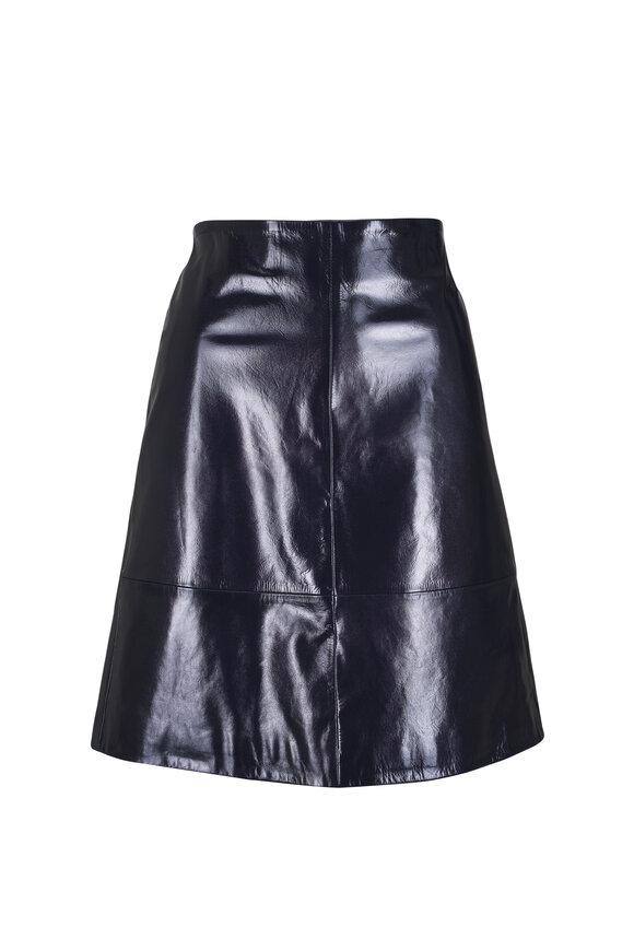 Dorothee Schumacher Sleek Shine Dark Navy Patent Leather Skirt