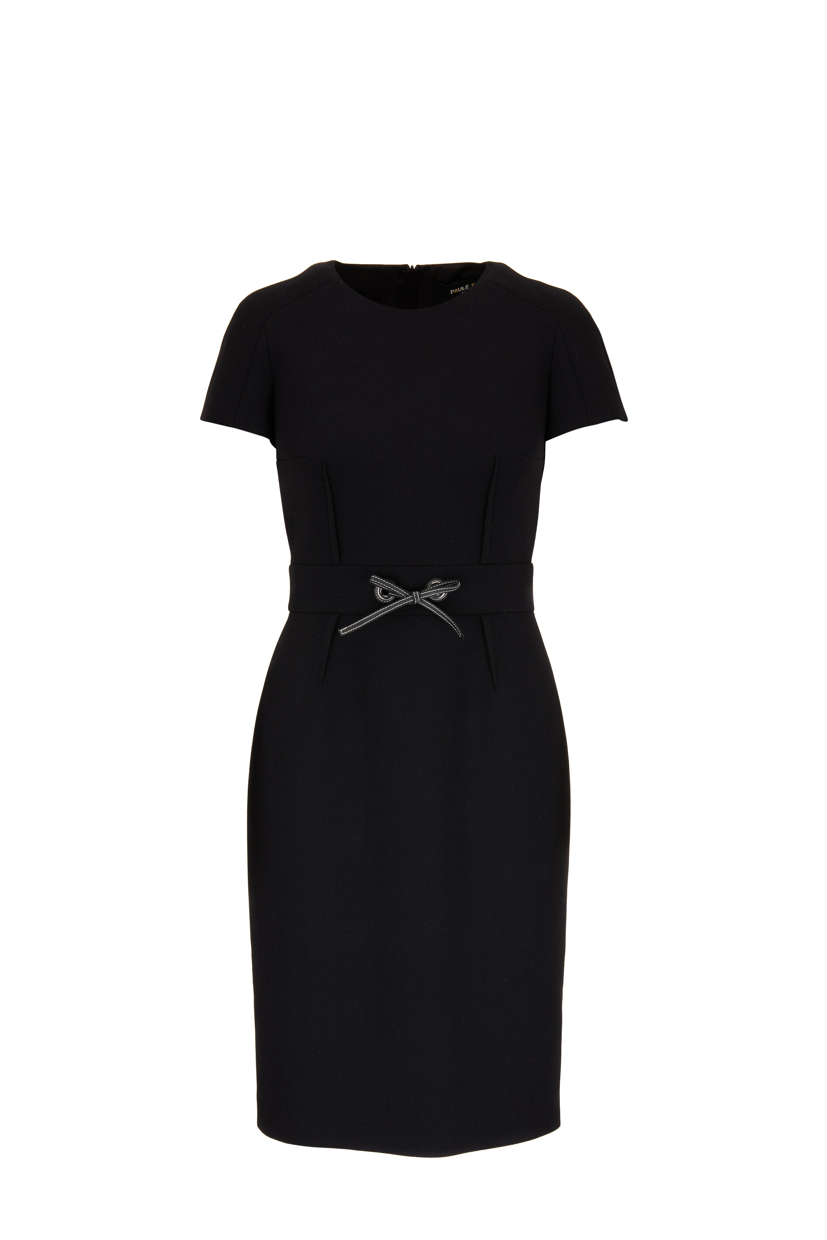 Paule Ka - Black Short Sleeve Sheath Dress