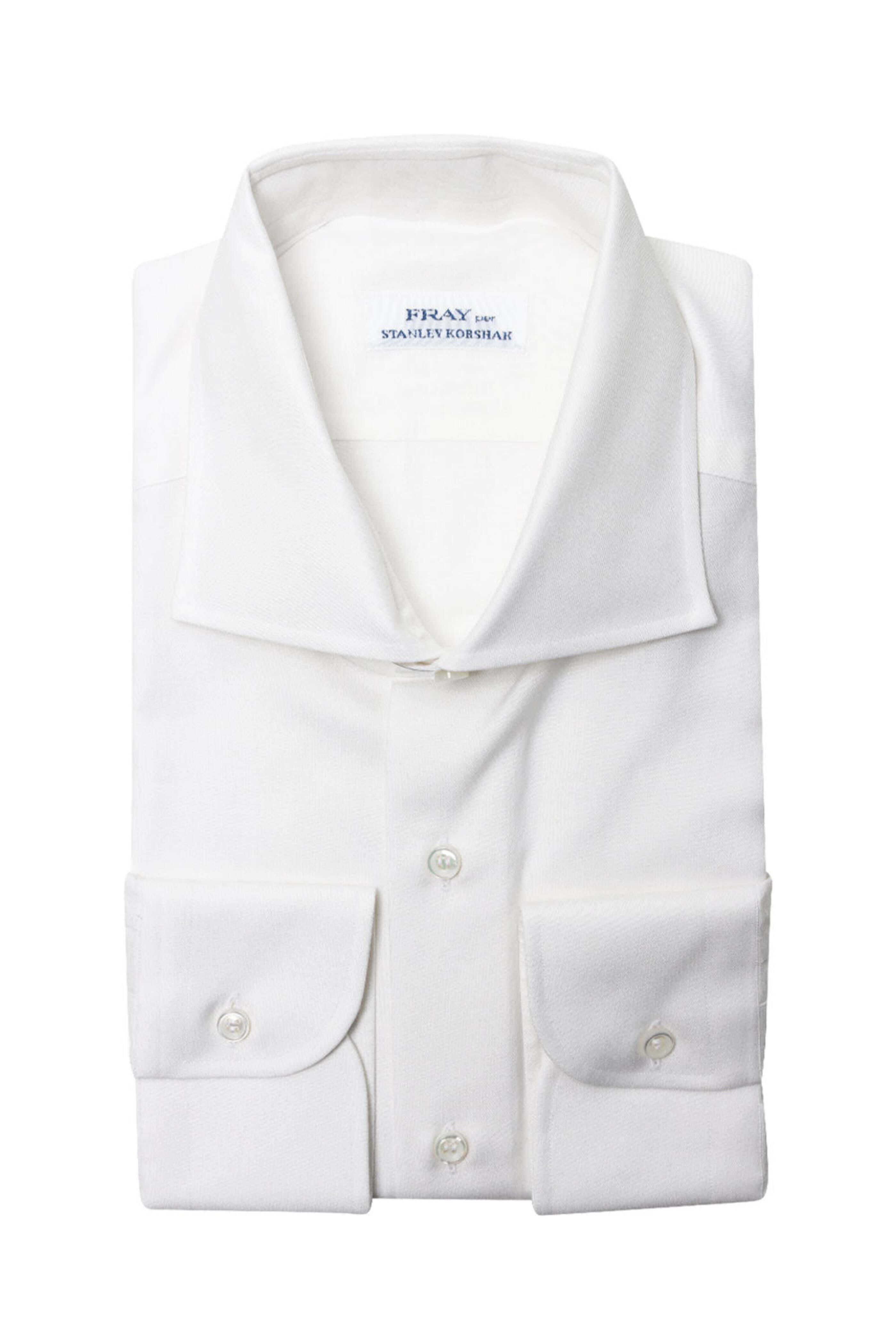 Fray - White Cotton Blend Dress Shirt