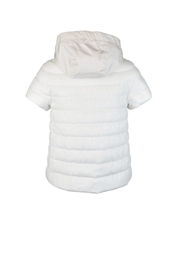 Herno - White Melange Silk & Cashmere Puffer Jacket