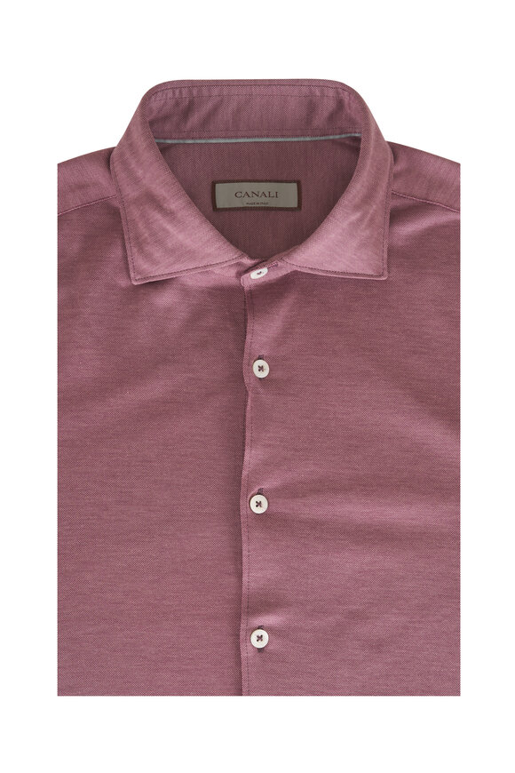 Canali Rose Dobby Jersey Sport Shirt - view 1