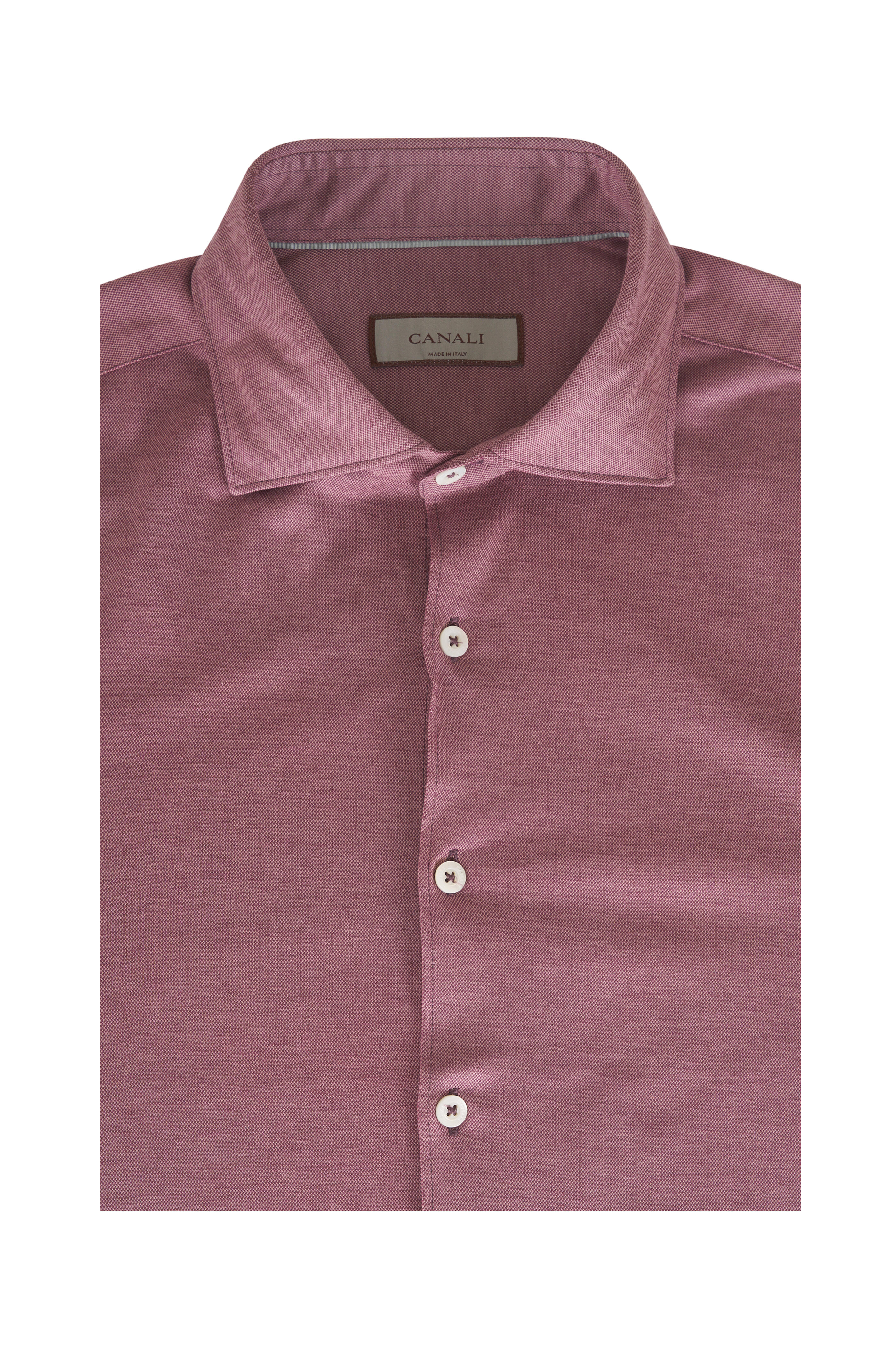 Canali - Rose Dobby Jersey Sport Shirt - view 1