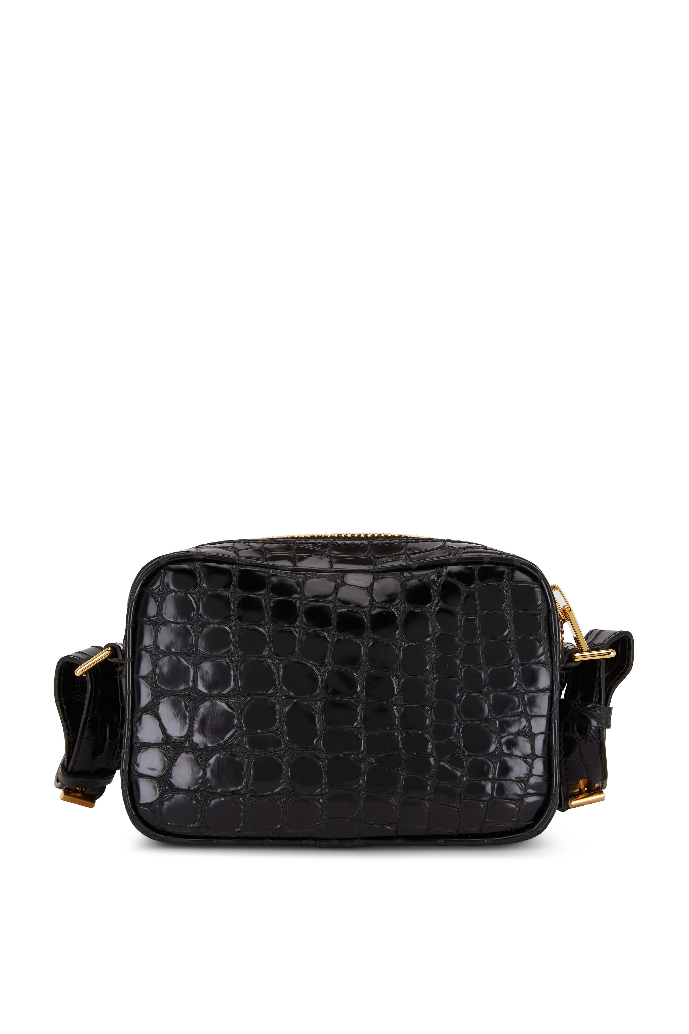 Tom Ford - Black Embossed Camera Bag | Mitchell Stores