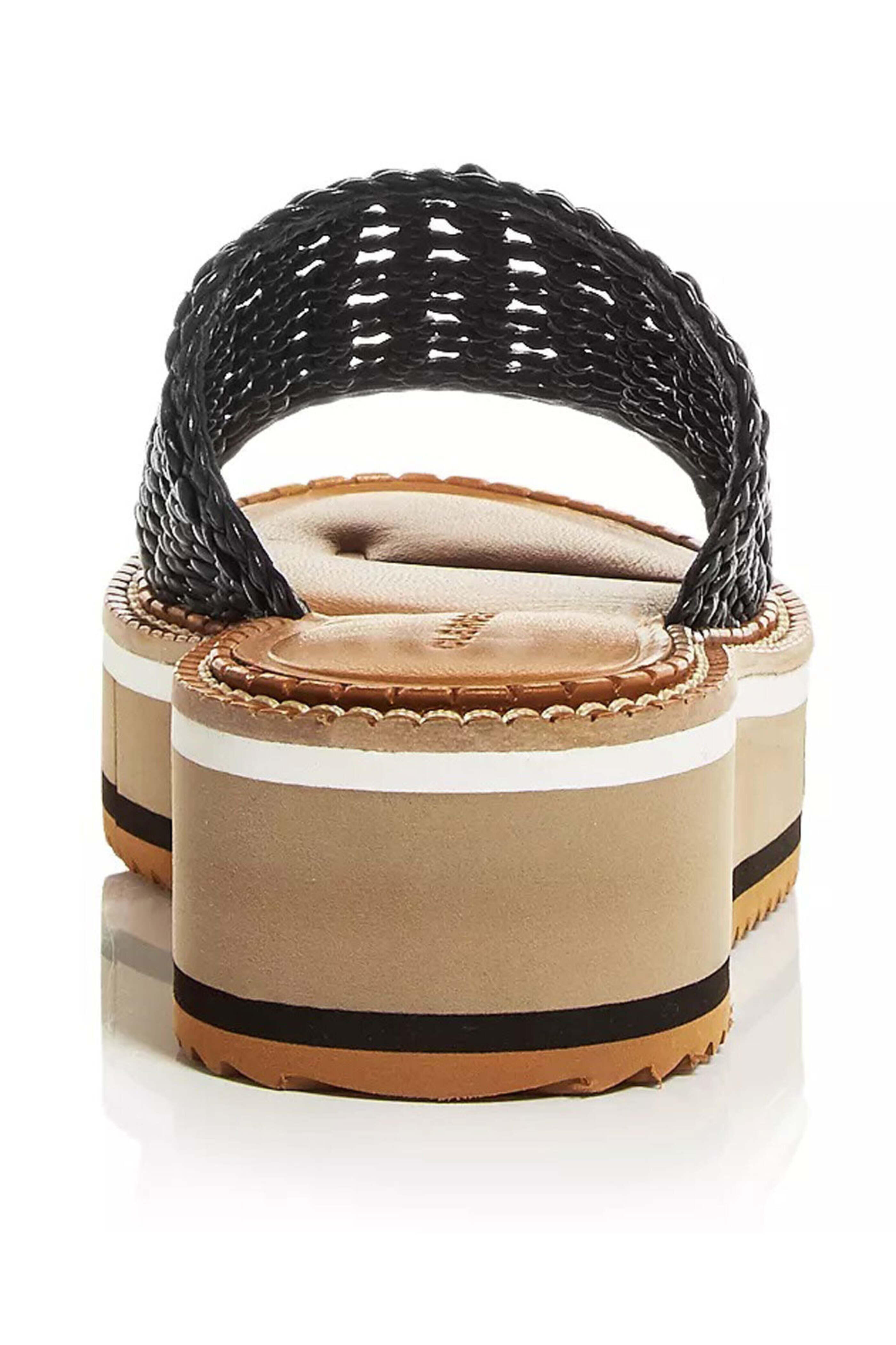 Robert Clergerie - Fausta Woven Wedge Slide Sandal in Black